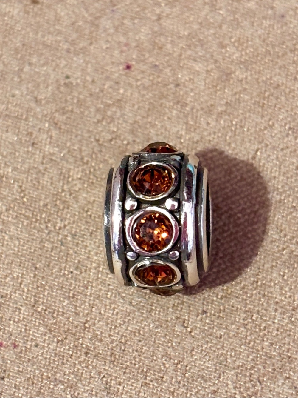 🆕Listing! Brighton Glam Spacer Topaz Round gold brown crystals in silver Retired